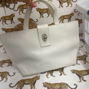 White leather Furla tote